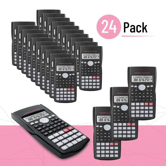 Alt view image 2 of 7 - Scientific Calculators Bulk, 24 Pack, 2 Line, 240 Functions 12 Digit Math Calculator Scientific with Protective Hardcover