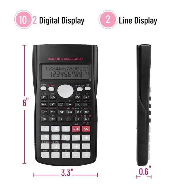 Alt view image 3 of 7 - Scientific Calculators Bulk, 24 Pack, 2 Line, 240 Functions 12 Digit Math Calculator Scientific with Protective Hardcover