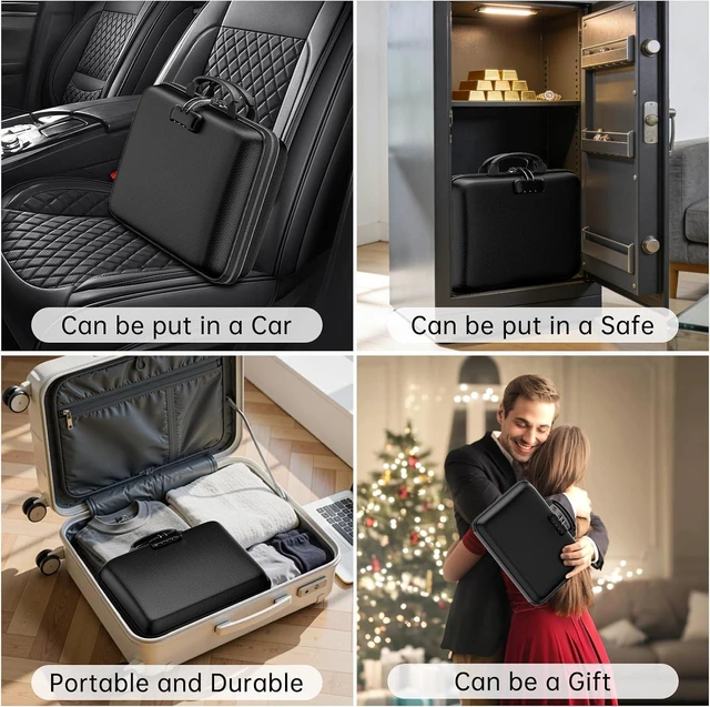 Alt view image 4 of 7 - Fireproof Document Box with Lock & 25-Pocket Accordion File Folder Fire&Water Resistant,Hard Case File Organizer with Handle,Portable Home Office Safe Storage for Important Documents,Laptop