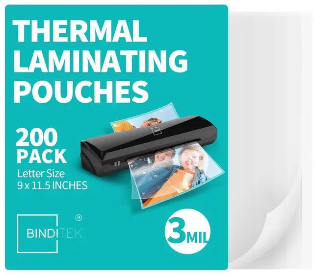 Main image of 3 Mil Thermal Laminating Pouches, 9x11.5 Inches, 200 Pack, Glossy Laminating Sheets for Letter Size, Hold 8.5 x 11 Inches, Ultra Clear, Glossy, Heat Seal, School Office Supplies