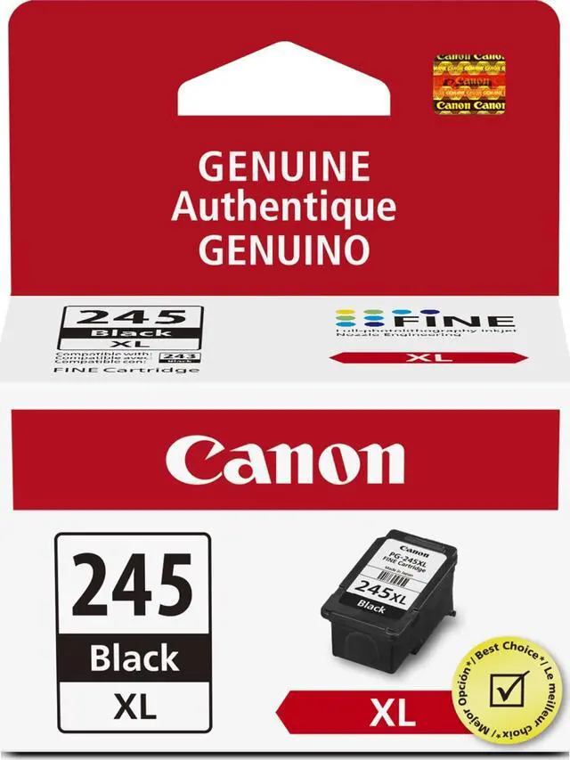Main image of PG-245 XL Genuine Black Ink Cartridge, Compatible with iP2820, MG2420/2924/2920/3020/2522/2525, MX492, TS3120/302/302a/202/202a/4520/3320