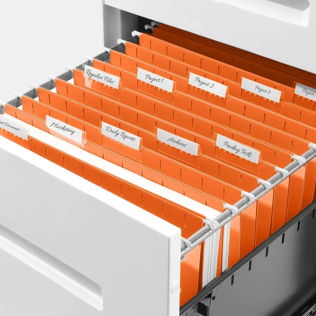 Alt view image 7 of 7 - Hanging File Folders, 25 Pack Letter Size Hanging File Folders with 1/5-Cut Tabs, Ideal for Home and Office Organization and Papers Classification,Orange