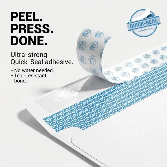 Alt view image 3 of 7 - #10 Business Envelopes Letter Size Windowless Self Seal Security 500ct Premium EnveGuard Tint, Ultra Strong Quick Closure, White, 24LB Paper, 4-1/8 x 9-1/2 in, 500 Count
