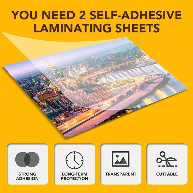 Alt view image 2 of 6 - 130 PCS Self Laminating Sheets, Self Adhesive Laminating Sheets 8.5 x 11 Self-adhesive Cold Laminating Sheets No Machine No Heat Self Sealing Laminate Sheets Ultrasound for Stickers