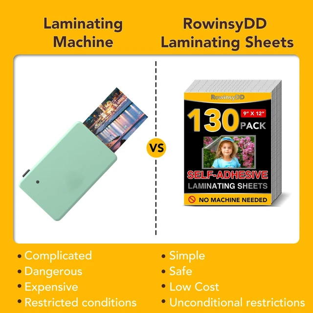 Alt view image 4 of 6 - 130 PCS Self Laminating Sheets, Self Adhesive Laminating Sheets 8.5 x 11 Self-adhesive Cold Laminating Sheets No Machine No Heat Self Sealing Laminate Sheets Ultrasound for Stickers
