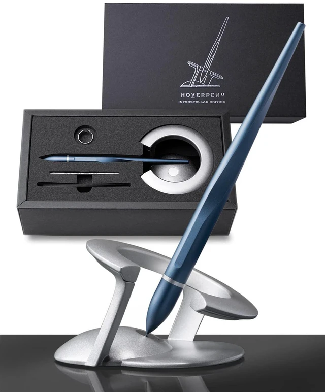 Main image of Hoverpen Interstellar - Futuristic Luxury Pen Aerospace Alloys, Unique Aesthetic, Free Spinning Executive Pen, Gifts for Men & Women (Neptune Blue)
