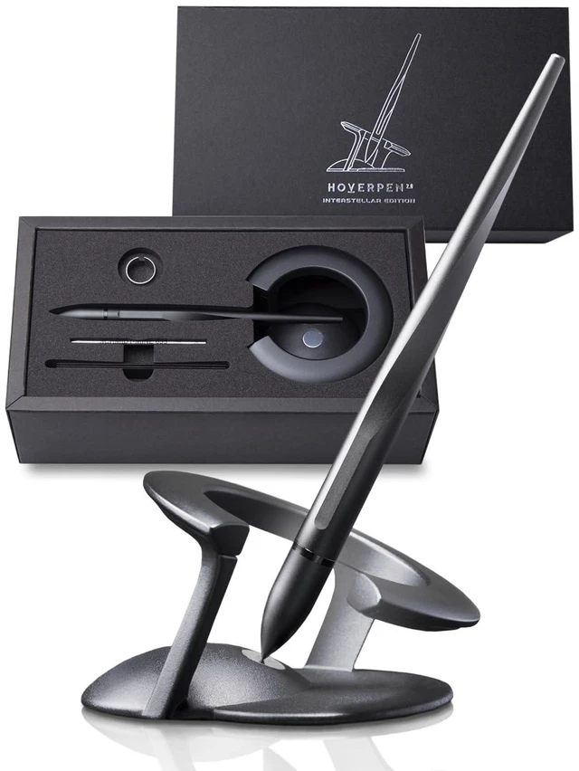 Main image of Hoverpen Interstellar - Space Black, Ballpoint Pen Unique Conversational Starter, Premium Futuristic Design, Precision Flow Ink, Schmidt Ballpoint Cartridges