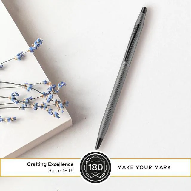 Alt view image 3 of 6 - Classic Century Slate Gray Diamond Ballpoint Pen, Black Ink Refillable Ballpoint Pen for Effortless Writing, Durable Construction, Premier Distinctive Look, Gift-Ready, Medium Point