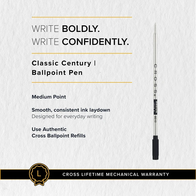 Alt view image 6 of 6 - Classic Century Slate Gray Diamond Ballpoint Pen, Black Ink Refillable Ballpoint Pen for Effortless Writing, Durable Construction, Premier Distinctive Look, Gift-Ready, Medium Point
