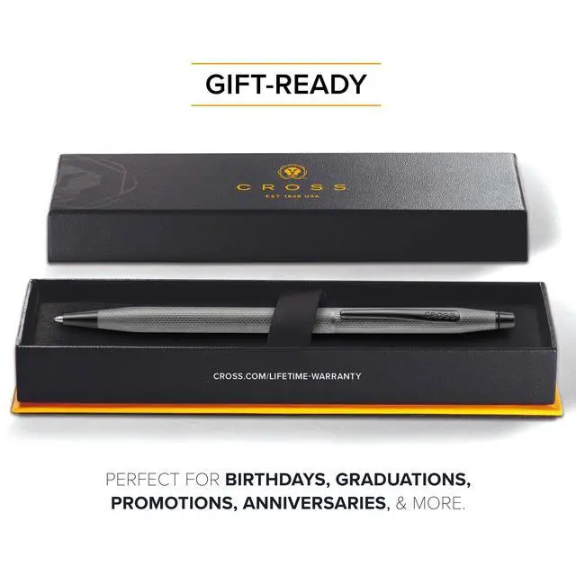 Alt view image 5 of 6 - Classic Century Slate Gray Diamond Ballpoint Pen, Black Ink Refillable Ballpoint Pen for Effortless Writing, Durable Construction, Premier Distinctive Look, Gift-Ready, Medium Point