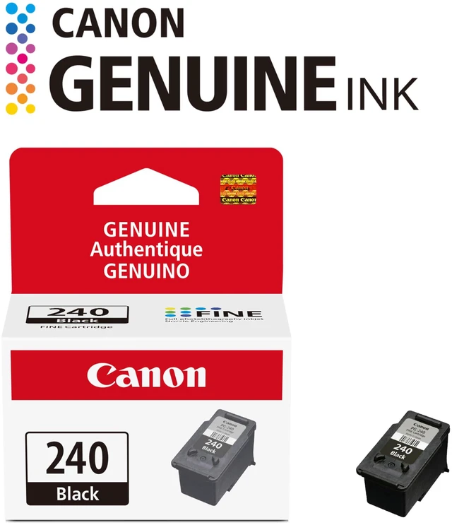 Alt view image 2 of 7 - PG-240 Genuine Black Ink Cartridge, Compatible with MG2120/3120/4120, MX512/432/472/372/392/522/532/452, MG2220/3220/4220/3520/3620, TS5120