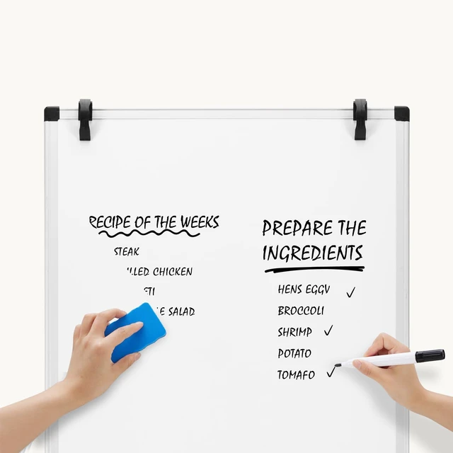Alt view image 6 of 7 - Magnetic White Board Easel 36"x24", Silver Aluminium Frame & White 36"x24" magnetic dry erase. Height 28"-48" for adults & kids. Foldable for classroom. Includes tray & 2 magnets