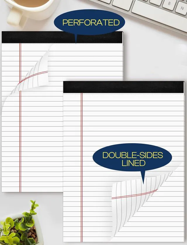 Alt view image 5 of 7 - 12 Pack Note Pads 8.5 x 11, White Legal Pads 8.5 x 11 Wide Ruled Lined Writing Pads Legal Notepads Legal Ruled Lined Paper Pads 8.5 x 11 Inch 30 Sheets Per Writing Pad for School, Office, Home