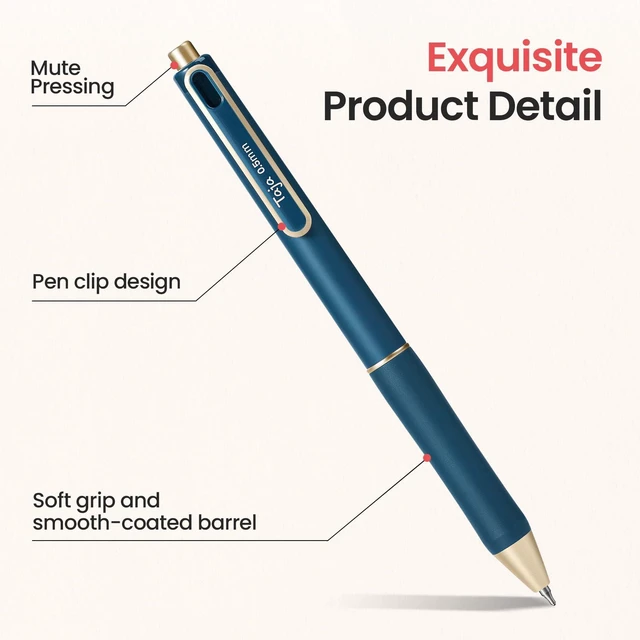 Alt view image 2 of 7 - Gel Pens, 6 Pcs Quick Dry Black Ink Pens, 0.5mm Fine Point, Vintage Retractable Pens with Soft Grip, Smooth Writing for Journaling and Note Taking, Cute Aesthetic Design for Women & Men