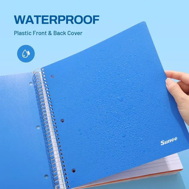 Alt view image 5 of 7 - 5 Subject Notebook College Ruled - 400 Pages, 9"x11", 5 Pocket Colored Dividers, 3-Hole Punched Paper, Blue