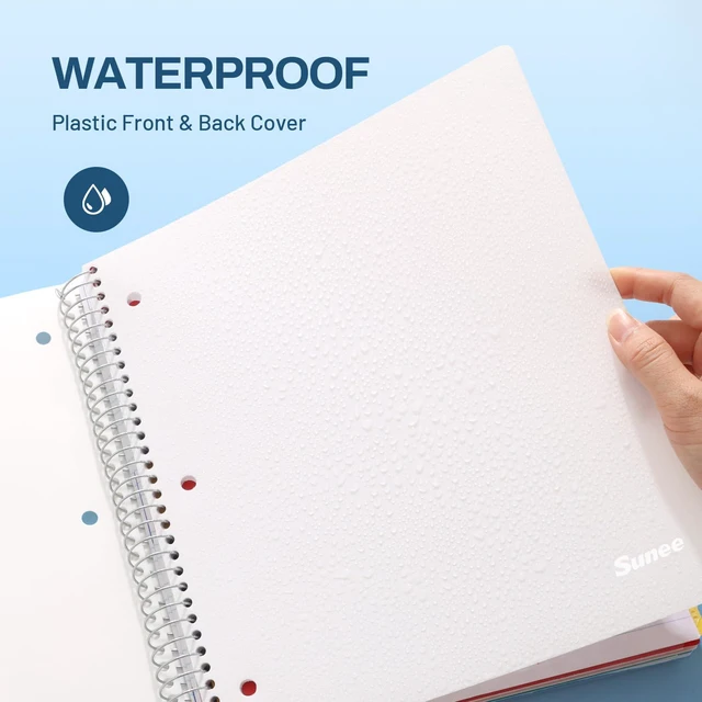 Alt view image 5 of 7 - 5 Subject Notebook College Ruled - 400 Pages, 9"x11", 5 Pocket Colored Dividers, 3-Hole Punched Paper, White