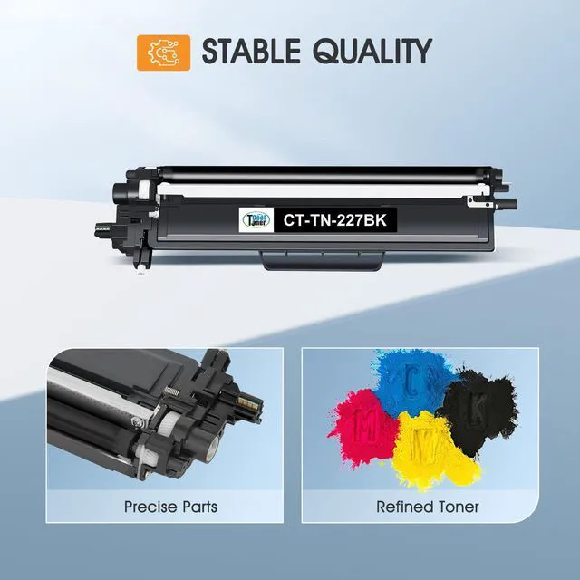 Alt view image 4 of 6 - TN227 TN-227BK/C/M/Y High Yield Toner Cartridge 4 Pack TN-227 TN 227 223 Compatible for Brother TN-223BK/C/M/Y TN223 MFC-L3770CDW HL-L3270CDW HL-L3290CDW MFC-L3750CDW HL-L3210CW MFC-L3710CW Printer
