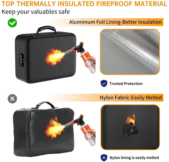 Alt view image 4 of 7 - 5200°F Fireproof Document Organizer Box with Lock, Heat Insulated Upgraded FireWater-Resistant Box 8 Layers File Organizer,Portable Home Travel Safe Storage for Important Documents and More