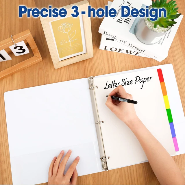 Alt view image 3 of 6 - 120 Pcs Binder Dividers with Multicolor Tabs, 1/6 Cut Tabs, Dividers for 3 Ring Binder, Blank Write On Binder Dividers in 6 Tab Sets, Letter Size, 120 Dividers, 20 Sets