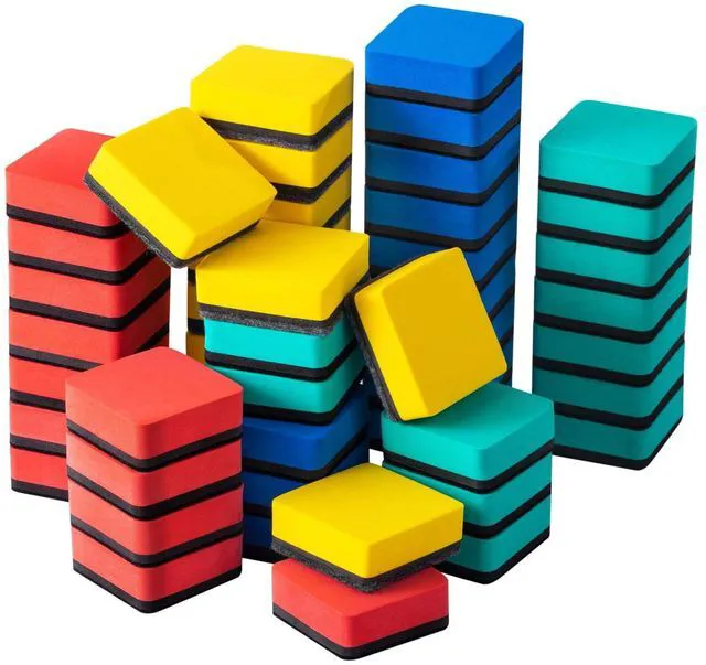 Alt view image 5 of 7 - Favourde 48 Pack Magnetic Whiteboard Dry Erase Erasers for Classroom School Whiteboard Dry Erase Erasers Chalkboard for School Supplies and Office Classroom and Teacher Must Haves 4 colors
