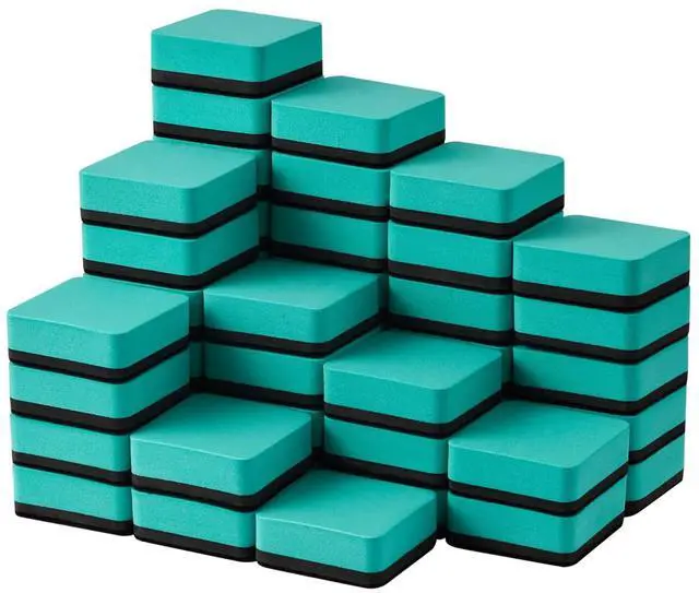Main image of Favourde 48 Pack Magnetic Whiteboard Dry Erase Erasers for Classroom School Whiteboard Dry Erase Erasers Chalkboard Cleansers for School Supplies and Office Classroom and Teacher Must Haves Green