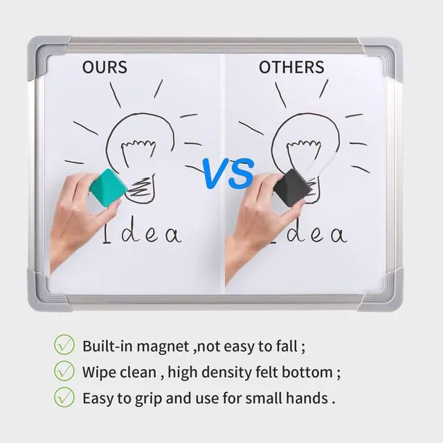 Alt view image 4 of 7 - Favourde 48 Pack Magnetic Whiteboard Dry Erase Erasers for Classroom School Whiteboard Dry Erase Erasers Chalkboard Cleansers for School Supplies and Office Classroom and Teacher Must Haves Green