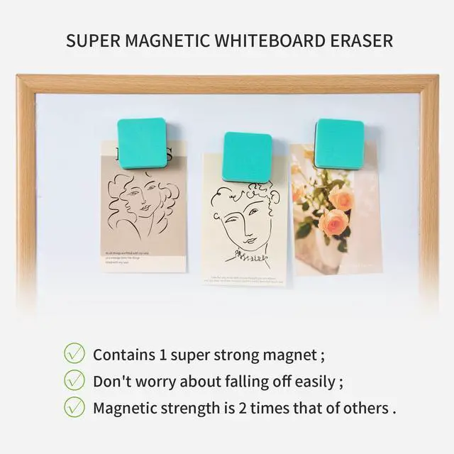 Alt view image 5 of 7 - Favourde 48 Pack Magnetic Whiteboard Dry Erase Erasers for Classroom School Whiteboard Dry Erase Erasers Chalkboard Cleansers for School Supplies and Office Classroom and Teacher Must Haves Green