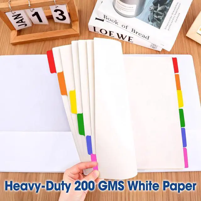 Alt view image 5 of 6 - 120 Pcs Binder Dividers with Multicolor Tabs, 1/6 Cut Tabs, Dividers for 3 Ring Binder, Blank Write On Binder Dividers in 6 Tab Sets, Letter Size, 120 Dividers, 20 Sets