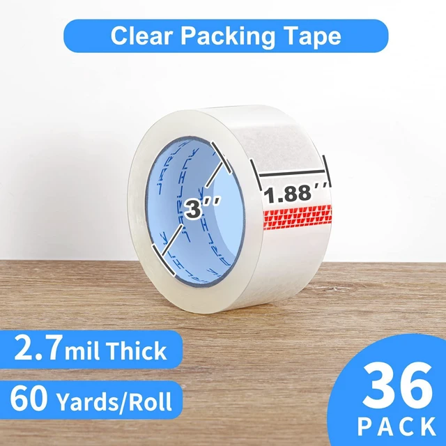 Alt view image 2 of 7 - 36 Rolls Clear Packing Tape, Heavy Duty Packaging Tape