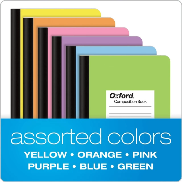 Alt view image 6 of 7 - Composition Notebooks, 6 count, Cover Colors Vary, Wide Ruled Paper, 9-3/4 x 7-1/2 Inch School Journals, Assorted Pastel Covers, 100 Sheets, per Book (63759) (Pack of 4)