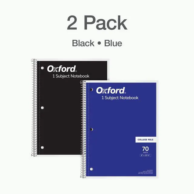 Alt view image 7 of 7 - Spiral Notebooks, 1 Subject, College Ruled Notebooks for School, 8 x 10.5 Inches, 70 Sheets, Assorted Colors, Back to School Supplies (1002522), 2 Count (Pack of 12)