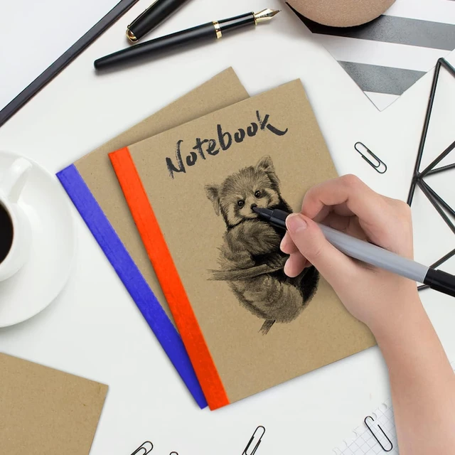 Alt view image 6 of 7 - 50 Pack Bulk Graph Paper Composition Notebook, A5 Kraft Notebook Bulk Quad Ruled Margins, 120 Pages (60 Sheets), A5 Paper, Graph Notebooks, Rainbow Spines, Bulk A5 Notebook Journals