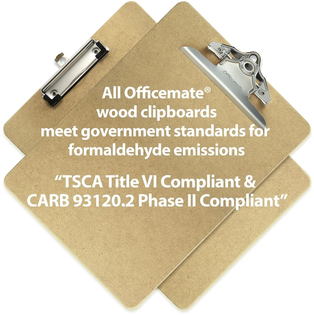 Alt view image 6 of 7 - Recycled Wood Clipboards, 9 x 12.5-Inches, 6-Inch Rust-Resistant Clip, Hardboard Writing Surface, 12-Pack, Brown