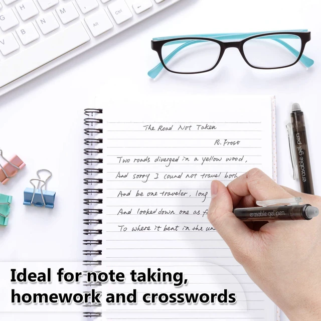 Alt view image 5 of 7 - 18 Black Retractable Erasable Gel Pens Clicker, Fine Point(0.7), Make Mistakes Disappear, Premium Comfort Grip, Black Ink for Planners, Note Taking and Crossword Puzzles