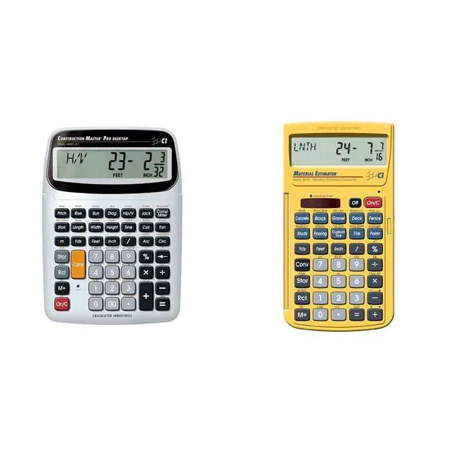 Main image of 44080 Construction Master Pro-Desktop Advanced Construction Math Feet-Inch-Fraction Calculator & 4019 Material Estimator Calculator,Yellow