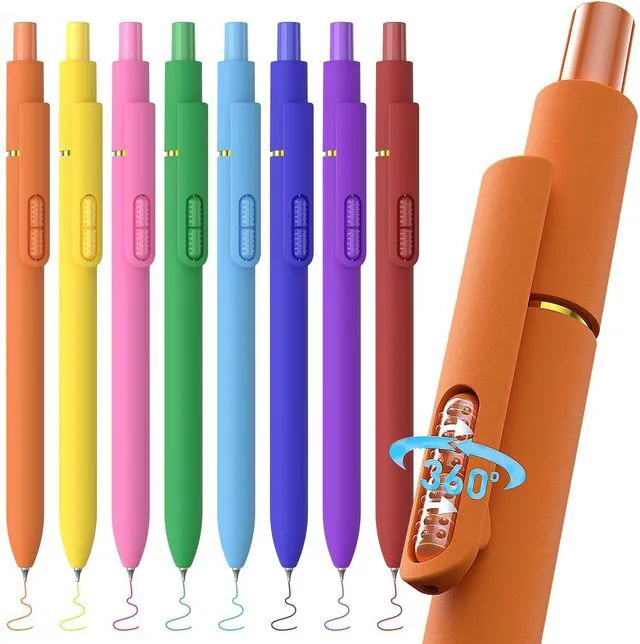 Main image of 8Pcs Colorful Gel Pens - 0.7mm Fine Point Colored Ink Fidget Pens Smooth Writing Quick-Dry Pens, No Bleed, Journaling,Note Taking,Coloring,Drawing, School, Office, Men & Women (Dopamine