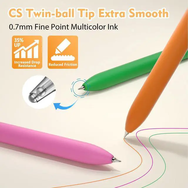 Alt view image 2 of 7 - 8Pcs Colorful Gel Pens - 0.7mm Fine Point Colored Ink Fidget Pens Smooth Writing Quick-Dry Pens, No Bleed, Journaling,Note Taking,Coloring,Drawing, School, Office, Men & Women (Dopamine