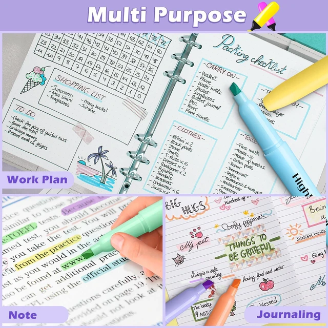 Alt view image 6 of 7 - 30 Pack No Bleed Pastel Highlighters with Soft Chisel Tips 6 Pastel Colors, Bright Highlighters, Office Supplies, School Supplies