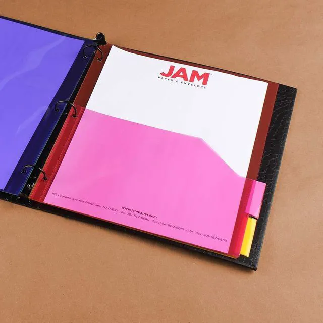 Alt view image 3 of 7 - Plastic Index 5-Tab Dividers w/Double Pockets - 9 3/4 x 11 1/2 - Assorted Multi-Color - 6 Packs of 5 Tabs/Set