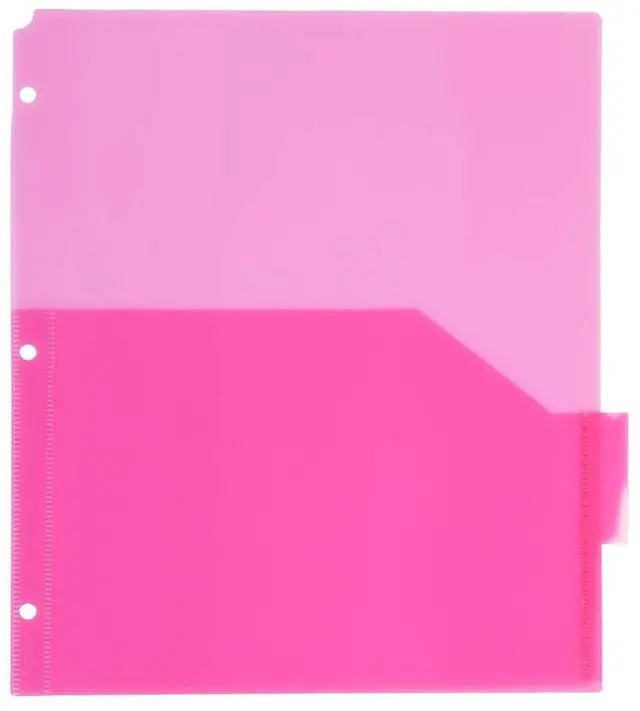 Alt view image 6 of 7 - Plastic Index 5-Tab Dividers w/Double Pockets - 9 3/4 x 11 1/2 - Assorted Multi-Color - 6 Packs of 5 Tabs/Set