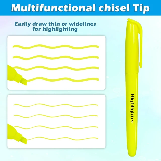 Alt view image 2 of 7 - 30 Yellow Highlighters, Chisel Tip Dry-Quickly Highlighter Markers, Highlighter Bright Colors for Adult Kids, Office Classroom Must Have, School Supplies for Teachers