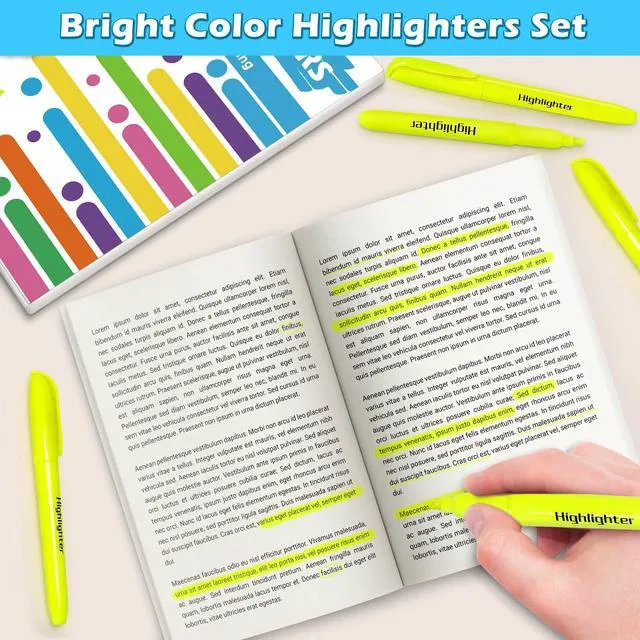 Alt view image 6 of 7 - 30 Yellow Highlighters, Chisel Tip Dry-Quickly Highlighter Markers, Highlighter Bright Colors for Adult Kids, Office Classroom Must Have, School Supplies for Teachers