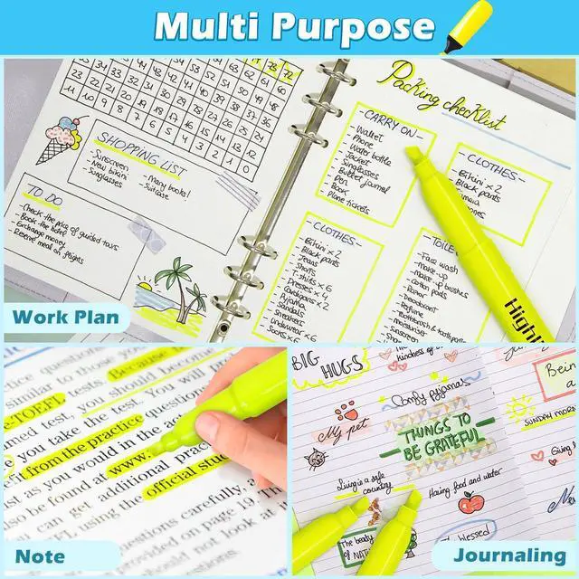 Alt view image 5 of 7 - 30 Yellow Highlighters, Chisel Tip Dry-Quickly Highlighter Markers, Highlighter Bright Colors for Adult Kids, Office Classroom Must Have, School Supplies for Teachers