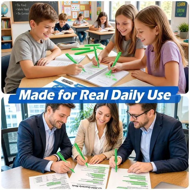 Alt view image 7 of 7 - Highlighters, 30 Packs Green Highlighter Bulk, Chisel Tip Dry-Quickly No Bleed Highlighter Markers for Adults Kids, Office Classroom Must Have, School Supplies for Teachers
