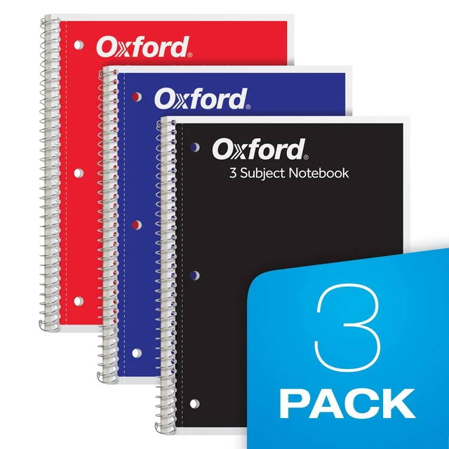 Alt view image 6 of 7 - Spiral Notebooks, 3 Subject, College Ruled Notebooks for School, 8 x 10.5 Inches, 120 Sheets, 2 Dividers, Assorted Colors, Back to School Supplies (65202) (Pack of 12)