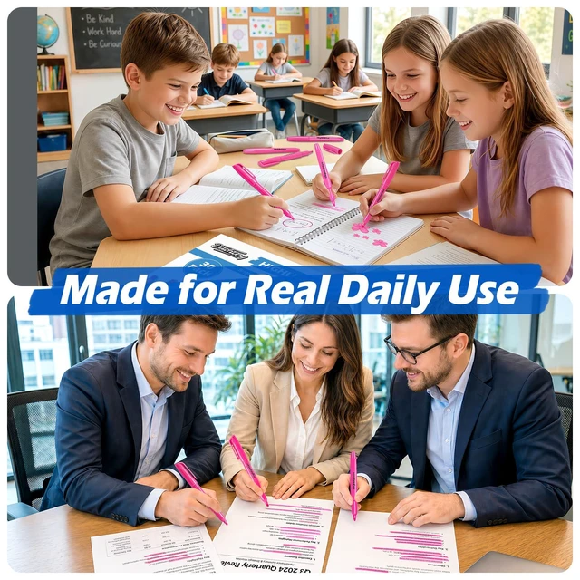 Alt view image 7 of 7 - Highlighters, 30 Packs Pink Highlighter Bright Colors Bulk, Chisel Tip Dry-Quickly No Bleed Highlighter Markers for Adults Kids, Office Classroom Must Have, School Supplies for Teachers