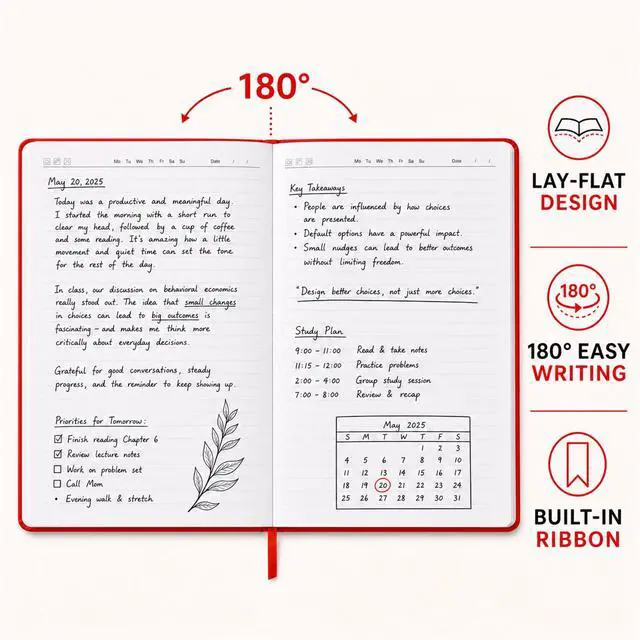 Alt view image 3 of 7 - 6 Pack A5 Hardcover Lined Journal Notebooks, 6 Colors, 200 Pages Each Six colors help organize subjects or projects; each notebook has a soft-touch cover, elastic closure and ribbon bookmark