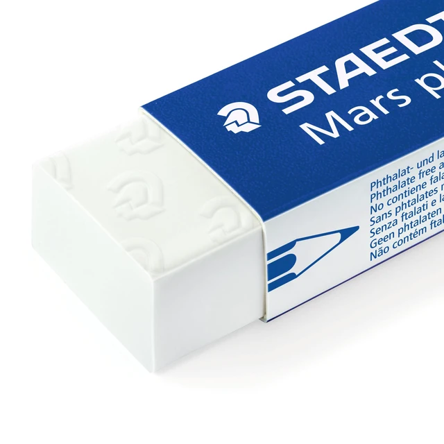 Alt view image 3 of 6 - Mars Plastic Vinyl Erasers (2-Pack), White Erasers for Clean & Precise Results - Latex-Free, Minimal Crumbling, Made in Germany