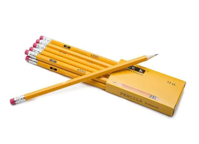 Alt view image 2 of 3 - 576 Count #2 HB Pencils Pre-sharpened, Yellow pencils, With Erasers, Bulk for Classroom, Office & Back to School, 4 Boxes of 144