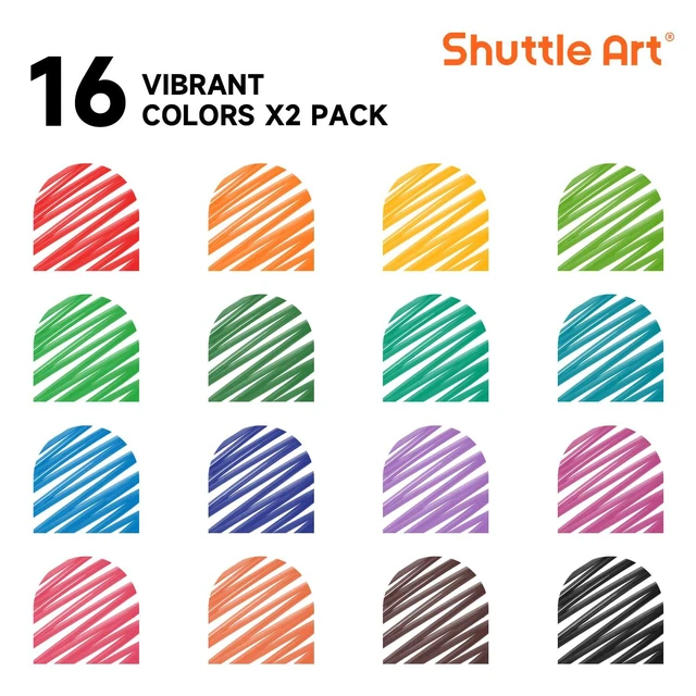 Alt view image 2 of 7 - Dry Erase Markers, 32 Pack 16 Colors Whiteboard Markers,Fine Tip Dry Erase Markers for Kids,Perfect For Writing on Whiteboards,Dry-Erase Boards,Mirrors,Calender,School Office Supplies